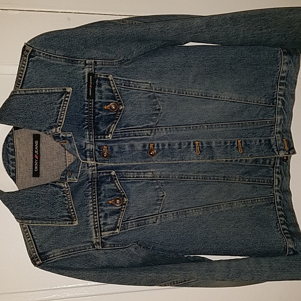 Womens DKNY blue denim Jean jacket size medium